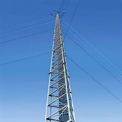 Menara Transmisi Galvanized Steel Lattice Tubular Guyed 30 40 50 Meter Telecom 5G/4G/3G
