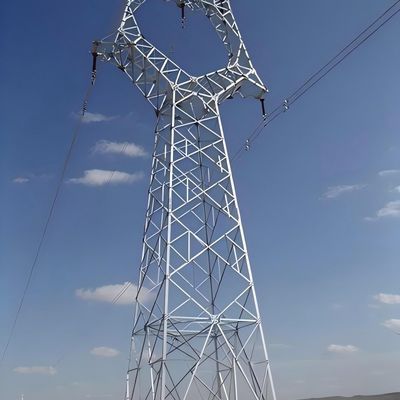 33KV hingga 110KV Menara Transmisi Daya Sudut Menara Besi 30-180 km/jam Kecepatan Angin