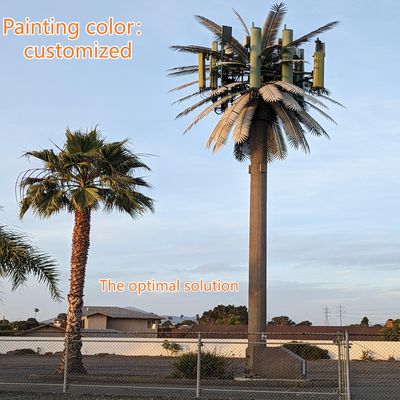 Pohon yang menyamar Antenna Menara Baja tahan cuaca 20m Sinyal Wifi Ruang Hunian Siluman