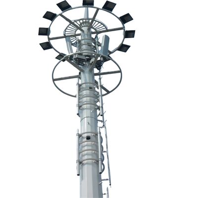 15 20 30 45 50M Menara Telekomunikasi Monopole Hot Dip Galvanis 5G Wifi Base Station Antena
