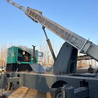 Monopole Telescopic Tower 15-25M Galvanized Steel Truck Dipasang Antenna Komunikasi 40M/S Windproof ISO Certified