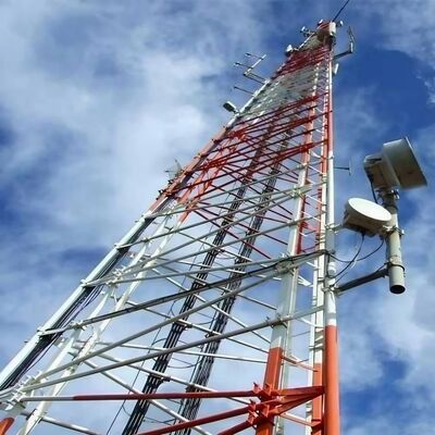 19 27 35M Heavy Duty Galvanized 3 Legged Tubular Steel Tower Telecom Mast untuk Komunikasi dan Pemantauan Mikrowave 5G 4G Outdoor