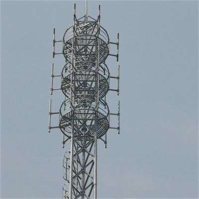 Menara Baja Tubular Berkaki 3 yang Dapat Disesuaikan Dirancang untuk Instalasi Pengamatan dan Keamanan Pemantauan Telekomunikasi Luar Ruangan