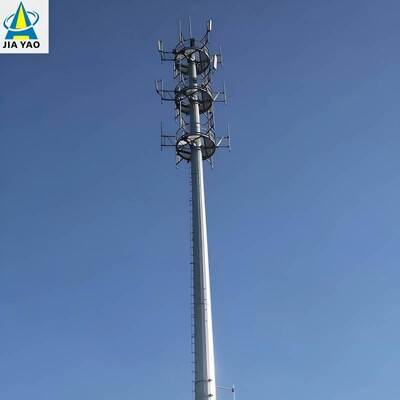 12 32M Monopole High Gain 5G Millimeter Wave Antenna Tower For Long Range Rural Coverage