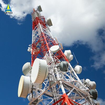 45M Heavy Duty 4 Legged Angle Steel Tower 60M Height For Long Range Signal
