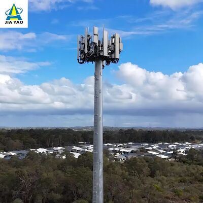 Menara Antena Monopole Baja Canai Panas 28M Umur Panjang Untuk Stadion Olahraga