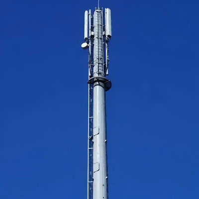 Menara Monopole Hemat Ruang 16 24 38 Meter Ereksi Cepat Untuk Jalan Pejalan Kaki 5G
