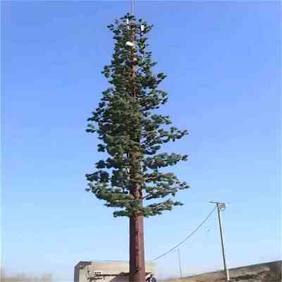 Menara Pohon Pinus Bionic Kustom 15 25 32Meter Untuk Cakupan Sinyal 5G Taman Kota