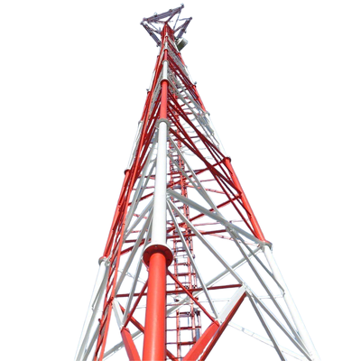 Menara Telekomunikasi Baja 3 Tabung 45m 56m 67m 75Meter Q355 Untuk Area Pengajaran Universitas