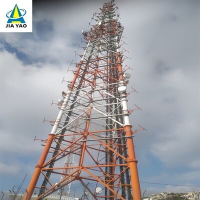 48m 60m 70m 77Meter Compact Footprint 3 Tube Telecom Tower Untuk Jalan Pejalan Kaki Perkotaan 5G