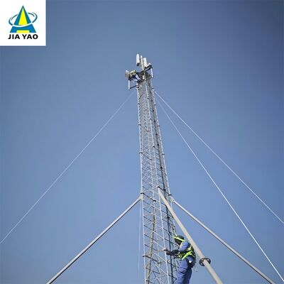 32 45 50M Q355 Menara Antena Baja Guyed Untuk Komunikasi Stasiun Penjaga Hutan