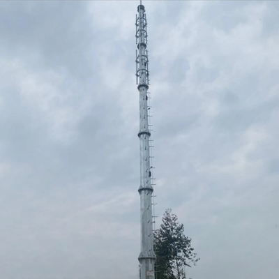 28 36 38Meter Internal Cable Routing Monopole Tower for Pedestrian Overpass Coverage 5G