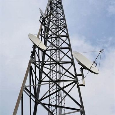 30 40 50 Meter Radio 3 Kaki Menara Baja Sudut Jaringan 5G Galvanized Menara Komunikasi Mikrowave
