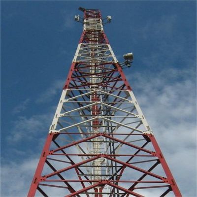 30m Galvanized Steel Single Mast Komunikasi Antenna Mono Pole Ponsel Telepon Radio Monopole Tower