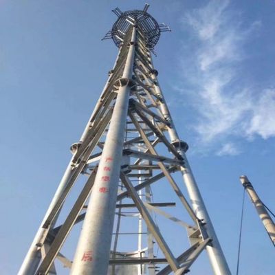10 - 60M Galvanized Tubular Steel Tower Wifi Signal Bts Televisi 3 Kaki Tubular Steel Tower