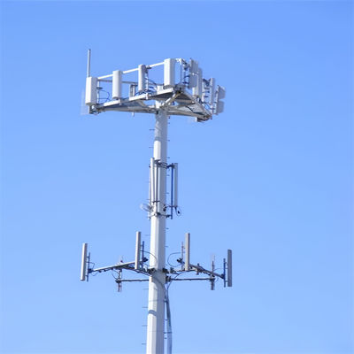 Single Tube Round Pole GSM Monopole Communication Tower 20m 30m 40m Tinggi Struktur baja yang mendukung diri