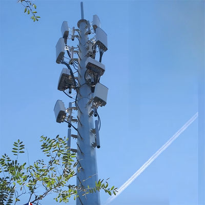 Telekomunikasi Wifi Portable GSM Base Station Tower Monopole 30 Meter Microwave Waveguide Transmission