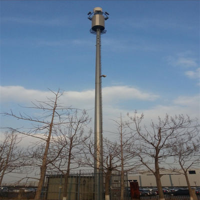 25M 30M 40M 45M Radio Antenna Signal Galvanized Steel Single Tube Pole Base Station Komunikasi Monopole Tower