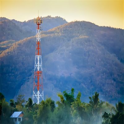 50 60 70 80 Meter 3G 4G 5G Mast Antenna Shelter 4-Leg Lattice Self-supporting Pylon Steel Structure Menara telekomunikasi