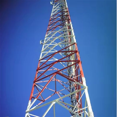 30m Galvanized Steel 3 Legged Angular Steel Tower Single Mast Komunikasi Menara Antenna