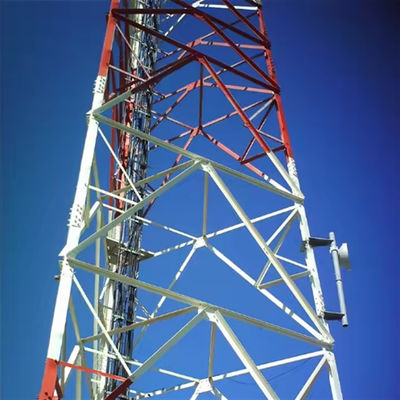 30m Galvanized Steel 3 Legged Angular Steel Tower Single Mast Komunikasi Menara Antenna