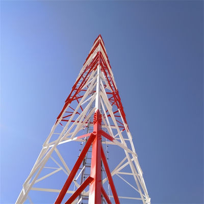 Menara 40 Meter Shelter Telecommunication Tower 3 Berkaki Angular Steel Tube Tower