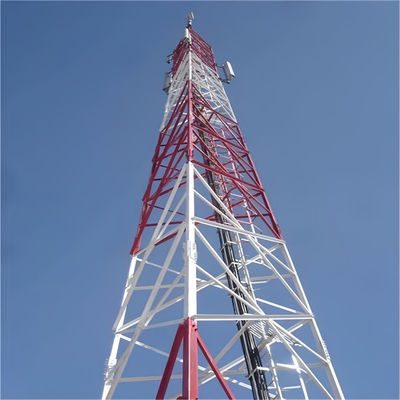 Menara 40 Meter Shelter Telecommunication Tower 3 Berkaki Angular Steel Tube Tower