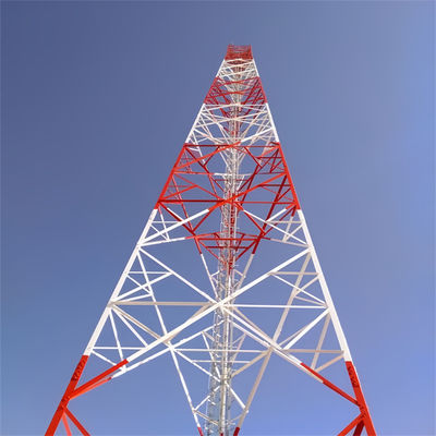 30m Galvanized Steel Single Mast Komunikasi Antenna Mono Pole Ponsel Telepon Radio Monopole Tower