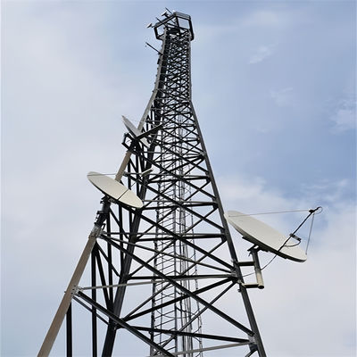 3 Kaki 60 derajat Telecom Segitiga Lattice Menara Mendukung Diri Komunikasi Sudut Menara Baja