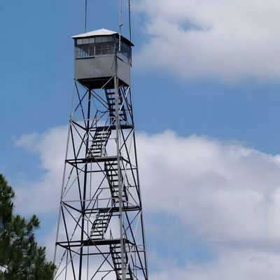 Perlindungan Kebakaran 4Kaki Menara Penjaga Keamanan Sudut Baja Menara Penjaga Sistem Pemantauan