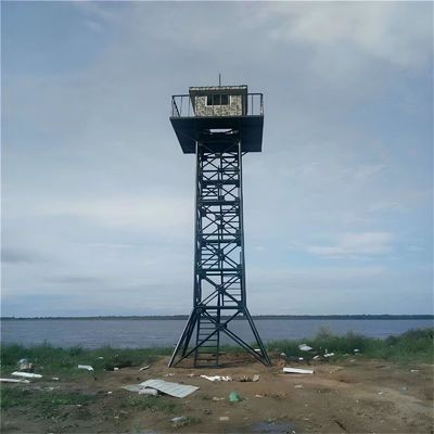 Fire Observation Forest Outlook Security Guard Menara Penjaga 120ft Self Supporting Angle Platform Baja