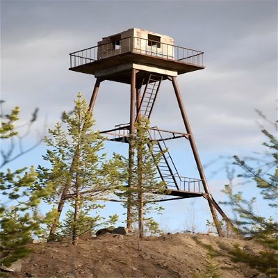 Menara pengamatan Jati platform baja sudut Gunung hutan prospek Menara api