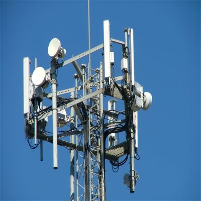 3 Kaki 60 derajat Telecom Segitiga Lattice Menara Mendukung Diri Komunikasi Sudut Menara Baja