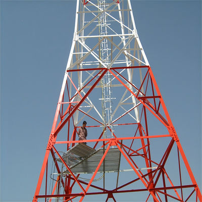 4G Wireless Outdoor TV Telepon Seluler Komunikasi Satelit Radio Mikrowave Antenna Lattice Tower 4 Leg Angular Tower