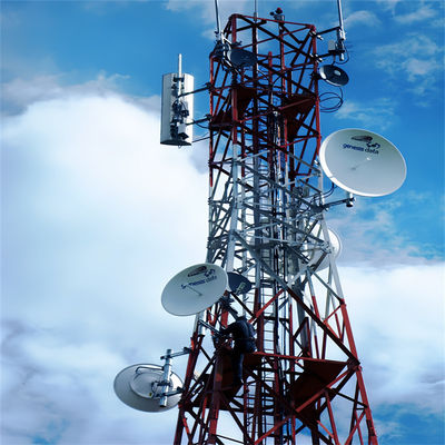 120m Hot Dip Galvanized Steel Antenna Produsen Radio Cellular Lattice 4 Legged Angular Steel Tower