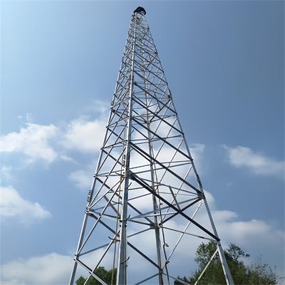 4G Wireless Outdoor TV Telepon Seluler Komunikasi Satelit Radio Mikrowave Antenna Lattice Tower 4 Leg Angular Tower