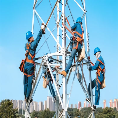 4G Wireless Outdoor TV Telepon Seluler Komunikasi Satelit Radio Mikrowave Antenna Lattice Tower 4 Leg Angular Tower