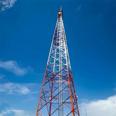 Desain Telkom Shelter 60m 4 kaki menara baja sudut sudut kisi radio antena 4g peralatan nirkabel