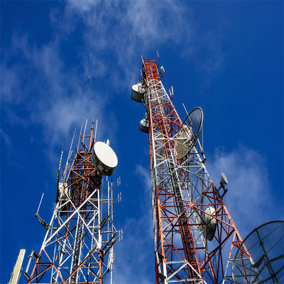 Desain Telkom Shelter 60m 4 kaki menara baja sudut sudut kisi radio antena 4g peralatan nirkabel