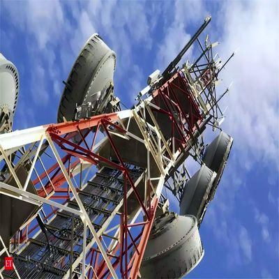 4G Wireless Outdoor TV Telepon Seluler Komunikasi Satelit Radio Mikrowave Antenna Lattice Tower 4 Leg Angular Tower