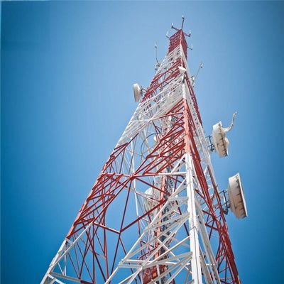 Produsen 4 kaki Baja Pylon 5km Wifi Transmitter Dan Penerima Angular Lattice Microwave Wireless Support Radio Tower
