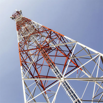 Produsen 4 kaki Baja Pylon 5km Wifi Transmitter Dan Penerima Angular Lattice Microwave Wireless Support Radio Tower