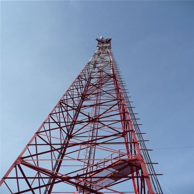 Steel Lattice Tower Telekomunikasi Telepon Satelit Seluler Situs Seluler 4 Legged Cellular Tower