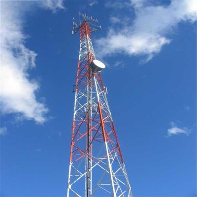 50m Baja Tenaga Surya TV Satelit Microwave Lattice Menara Mast 50km Internet Signal Radio Menara Telekomunikasi