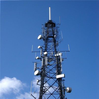 150 kaki 200 kaki menara baja mandiri Panel surya 50km jaringan nirkabel menara telekomunikasi