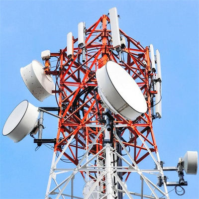 4 Legged Lattice Galvanized Angle Steel Tower 50M Sel Telekomunikasi Mast Angular