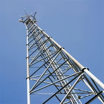 Menara Telekomunikasi Berkaki Tiga Mendukung Sendiri Angular Baja Pangkalan sempit 45m 50m 55m 60m 65m