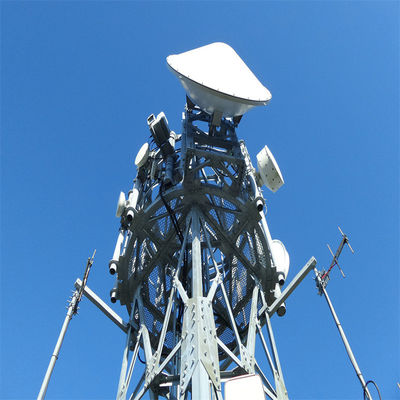Stasiun Basis GSM Vhf Uhf Antenna Komunikasi Radio 3 Kaki Menara Baja Tubular