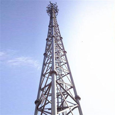 Telkom Antenna Jaringan Wifi GSM Menara Sel Mandiri 3 Kaki Menara Komunikasi Sel Tubular Mikrowave