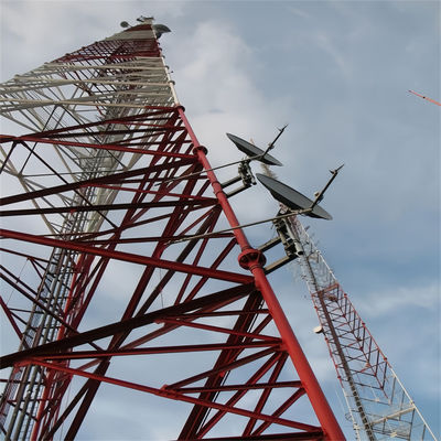 Telkom Antenna Jaringan Wifi GSM Menara Sel Mandiri 3 Kaki Menara Komunikasi Sel Tubular Mikrowave